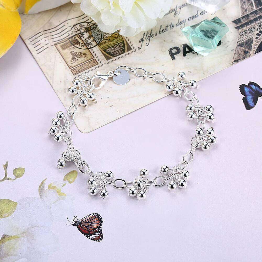 URMYLADY Beautiful 925 silver bracelets nice for wedding women chain Bracelet Charm beads fashion gorgeous jewelry wholesale Z260313