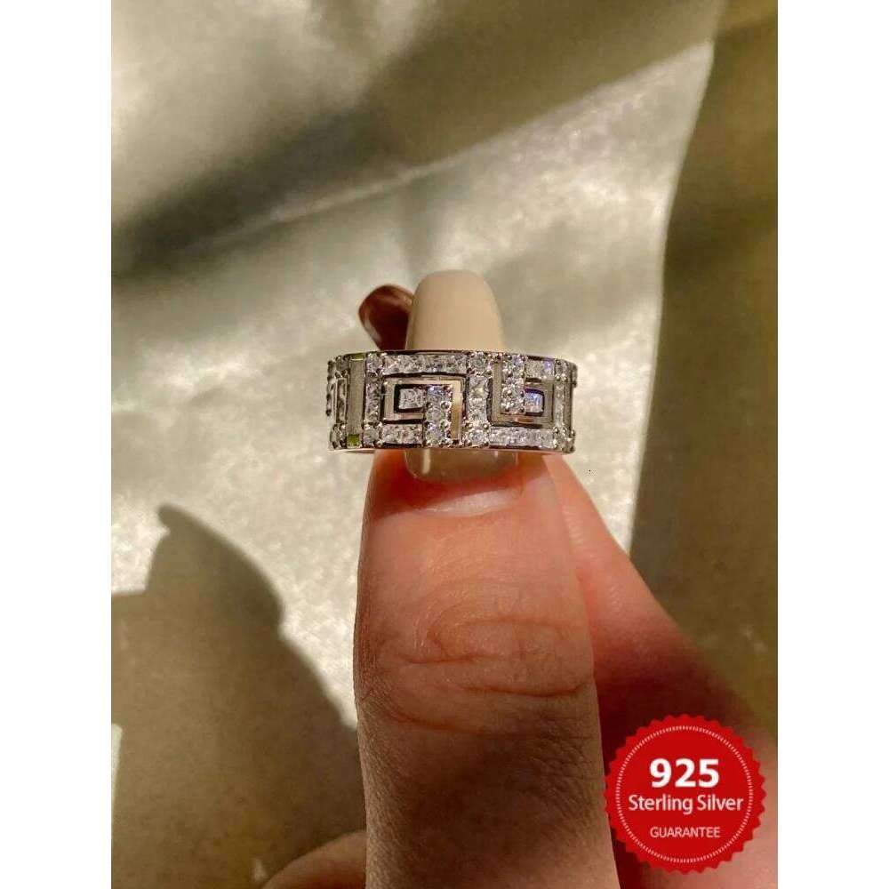 925 Sterling Silver Zircon Sparkle Carbonite Maze Rings For Women Engagement Anniversary High Quality Fine Jewelry H260312