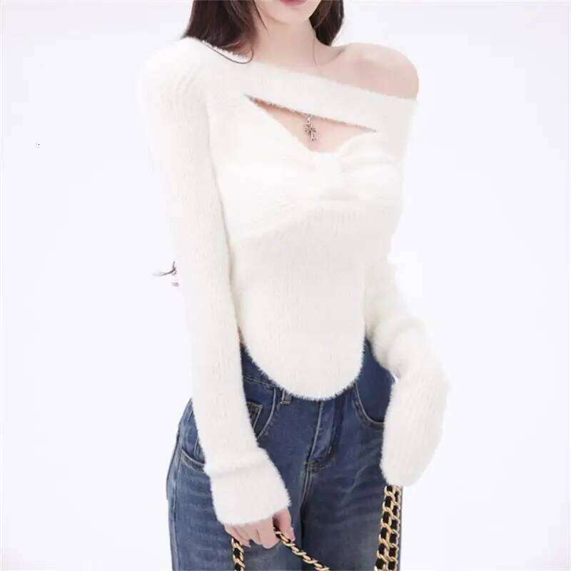 2025 Spring Elegant Pullover Women Casual Solid Korean Style Long Sleeve Knitted Sweet Soft Sweater Female Y2K Crop Tops Z260314