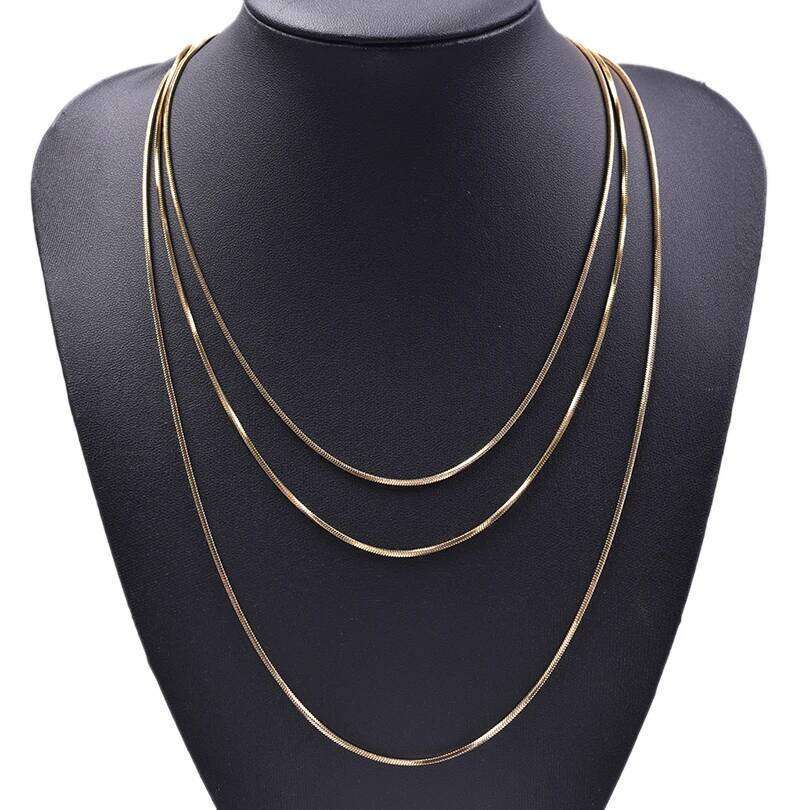 Length 45/50/60/70cm Stainless Steel For Women Men Snake Chain Neck Decor Trendy Jewelry Necklace Acier Inoxydable Gift H260312
