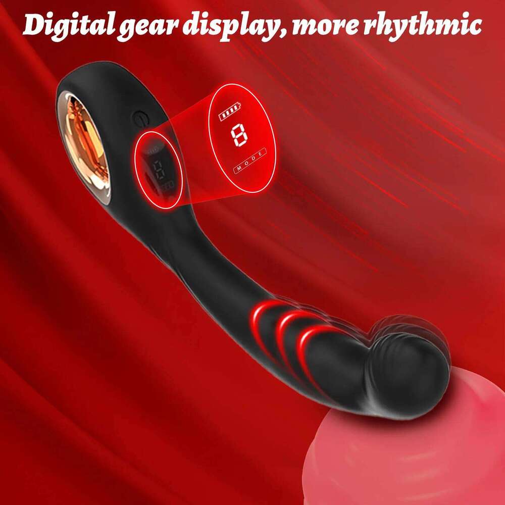 Handheld LCD Butt Vibrator G-spot Stimulator Vibrating Anal Plug Electric Dildo Prostate Massager Sex Toys For Men Women 26H0313