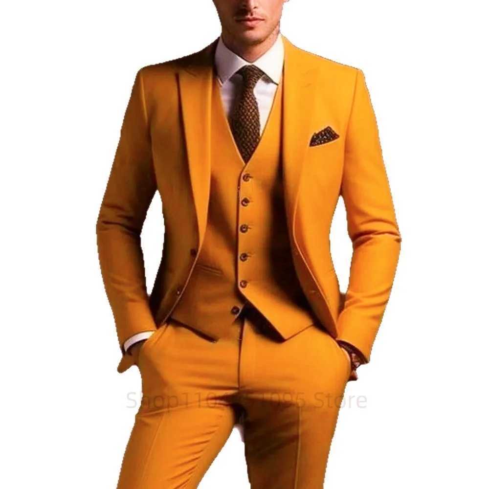 Classic Wedding Solid 3-Piece Smoking Ternos Fino Adjusted Male Formal Business Suits for Groomsmen And Festive Occasions M260313