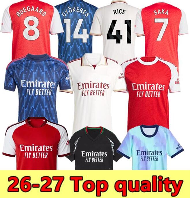 26/27 CALAFIORI soccer jerseys Aries 24 25 26 sterling G.JESUS SAKA MERINO HAVERTZ RICE ODEGAARD MARTINELLI football kits shirt Men Kids
