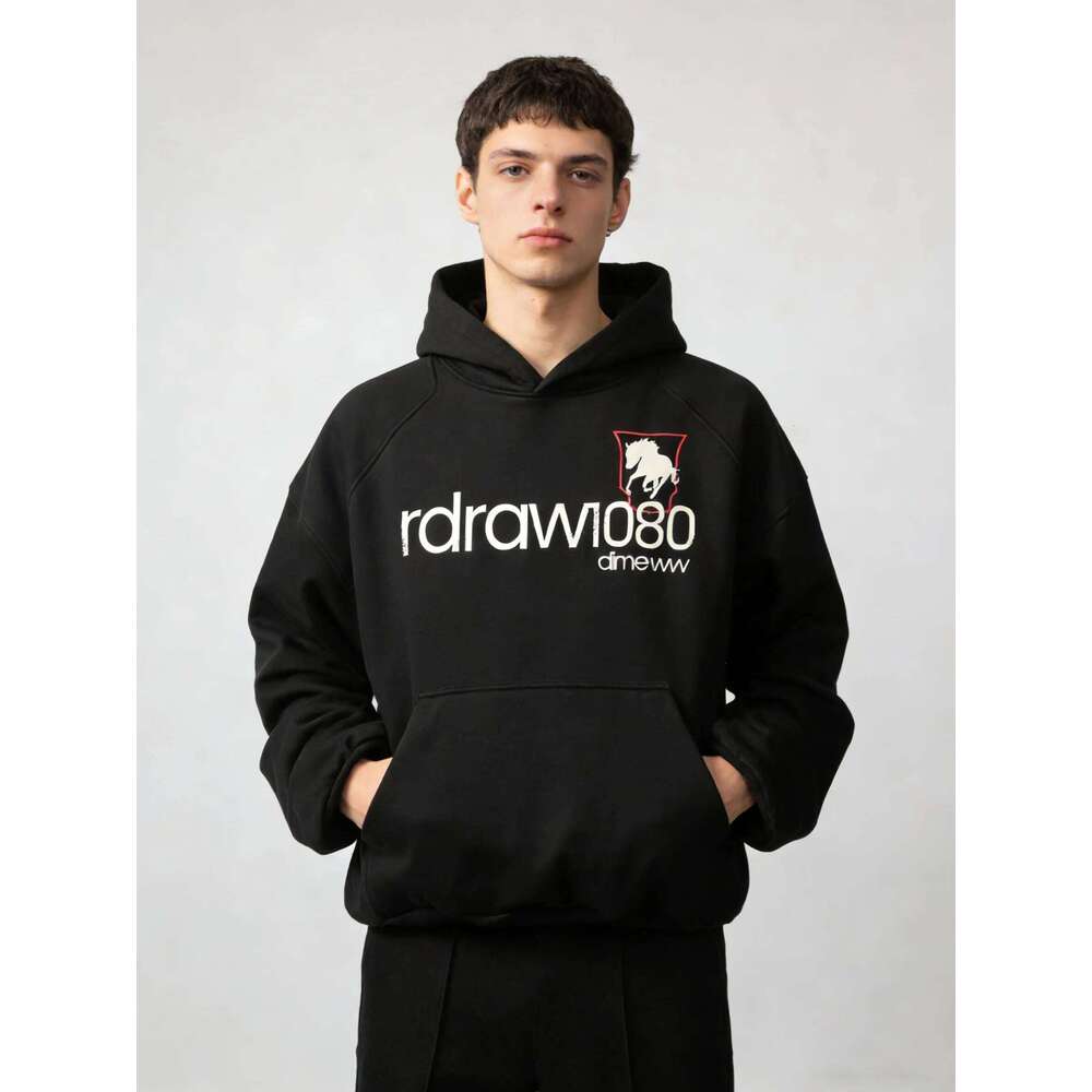 American cross-border alphanumeric paired with street sports style printed men's and women's spring hoodies Z260314