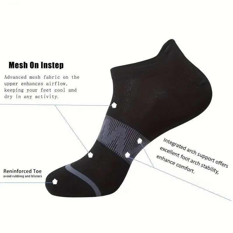 12 Pairs of High-Quality Mens Sports Fitness Running Socks For Spring and Summer Outdoor Leisure and Breathable Short Socks D260313