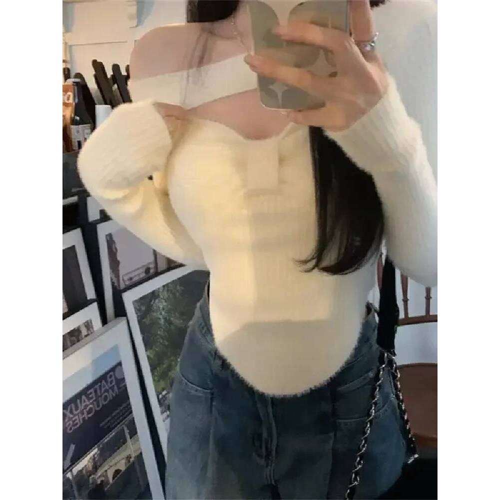 2024 Spring Elegant Pullover Women Casual Solid Korean Style Long Sleeve Knitted Sweet Soft Sweater Female Y2K Crop Tops Z260313