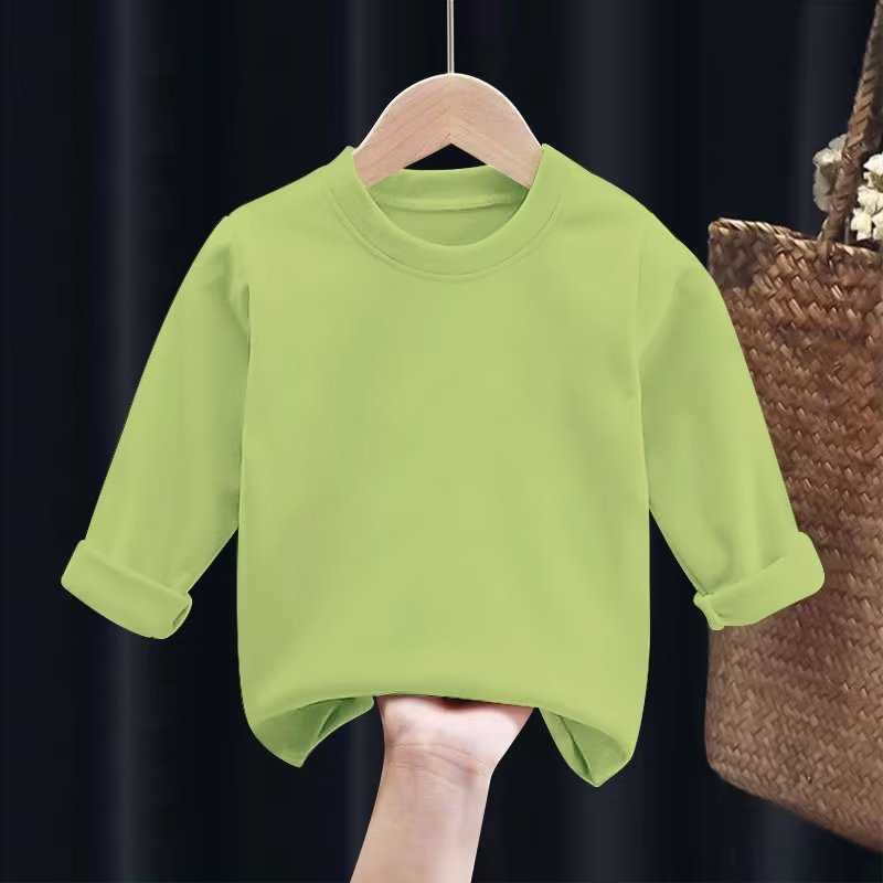 Women's T-Shirt Spring and Autumn Children's Solid Color Long Sleeve Half Turtleneck Top Simple Baby Base T-Shirt Boys' and Girls'
