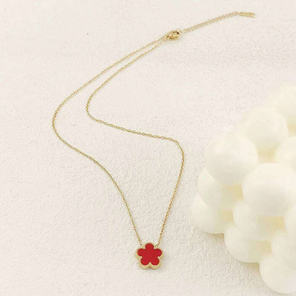 Classic five- cr shell pendant, high quality waterproof metal 18K women's necklace, wedding party jewelry H260312