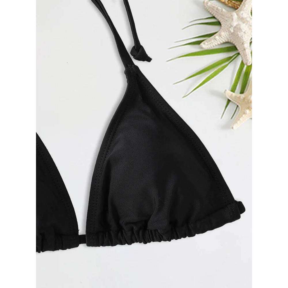 2Pc/Set 2024 Fashion Sexy Swimsuit Women Bikinis Set Triangle Swimwear String Beachwear Thong One Piece Suits Brazilian Biquini Y260303