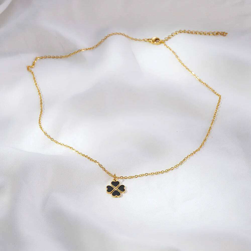 Stainless Steel Luck Cr Silver Color And Gold Plated Fashion Trend Pendant Necklace Jewelry Gift For Women H260312