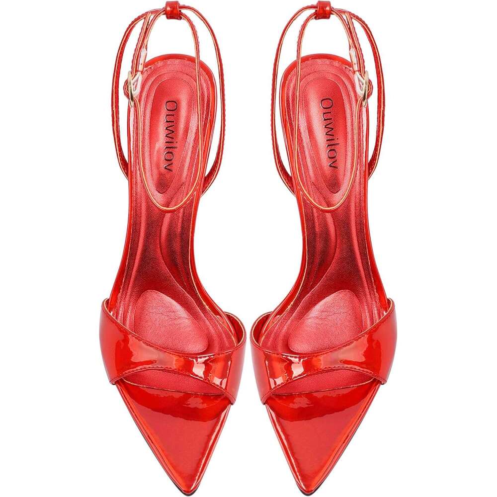 Women S Stiletto Open Toe High Heel Sandals With Ankle Strap Gold Metal Heel Sexy Dressy Heels For Party Wedding Evening And Night Out MOJIDASHU