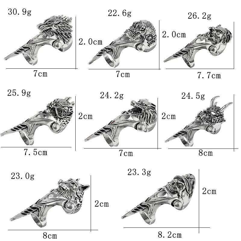 Punk Wolf Skull Lion Ring for Men Women Cobra Exaggerated Skeleton Head Steampunk Luxury Gothique Jewelry Gifts 2025 H260312