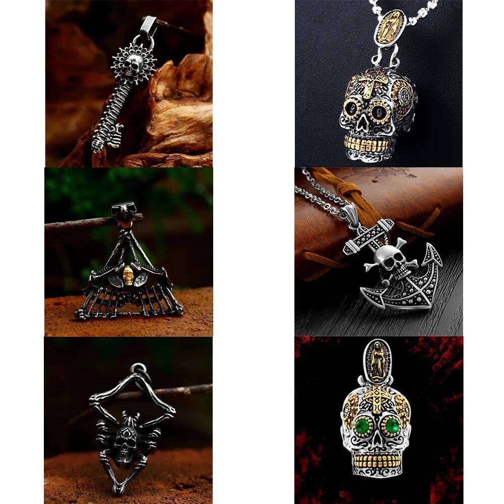 Europe The United States New Gothic Skull Men and Women Necklace Fashion Change Mix Punk Hip-hop Pendant H260312