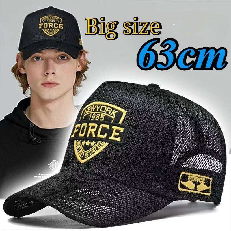 Summer New Big Size 63cm Mesh Baseball Breathable Caps High Top Outdoor Fishing Sun Hats Men Sports Snapback Cap Travel Hat Z260313