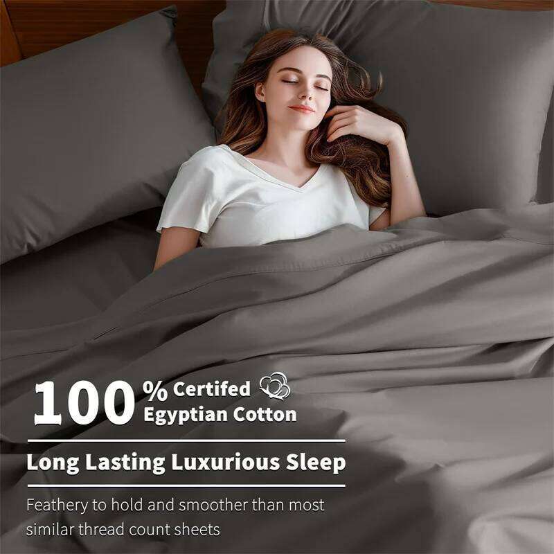Organic Egyptian Cotton Bedding Set with Duvet Cover Bed Sheet Pillowcase 800 Thread Count Bedsheet 5-Star Hotel Quality H260312 - view 4