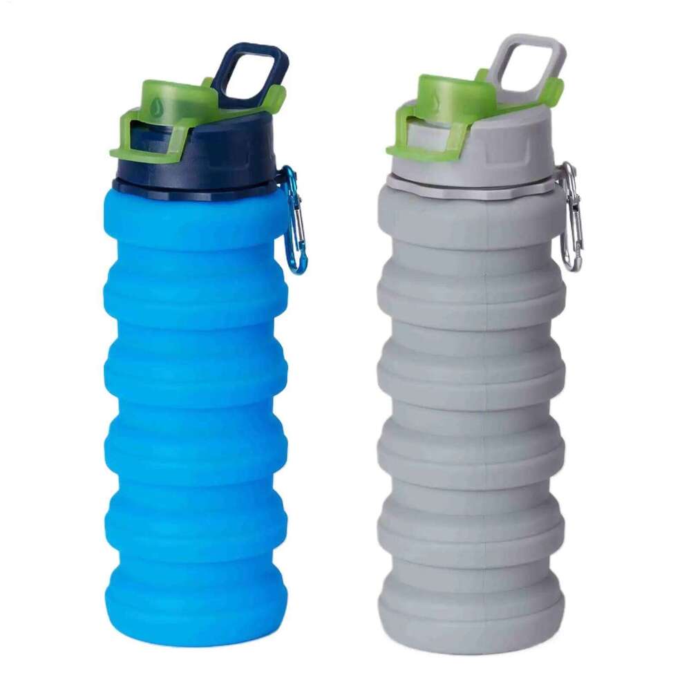 Foldable Coffee Cup silicone Folding Leak-Proof water bottle Silicone Cups with Lid for Beach Airplane Stadium Summer Yard Z260314