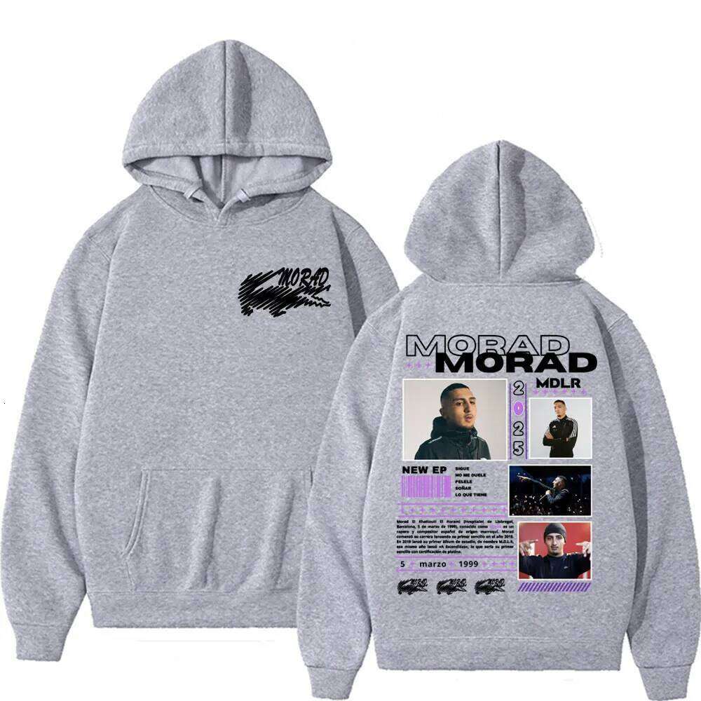 New autumn and winter hoodie men's Harajuku popular street rapper Morad MDLR album comfortable casual sweatshirt Z260314