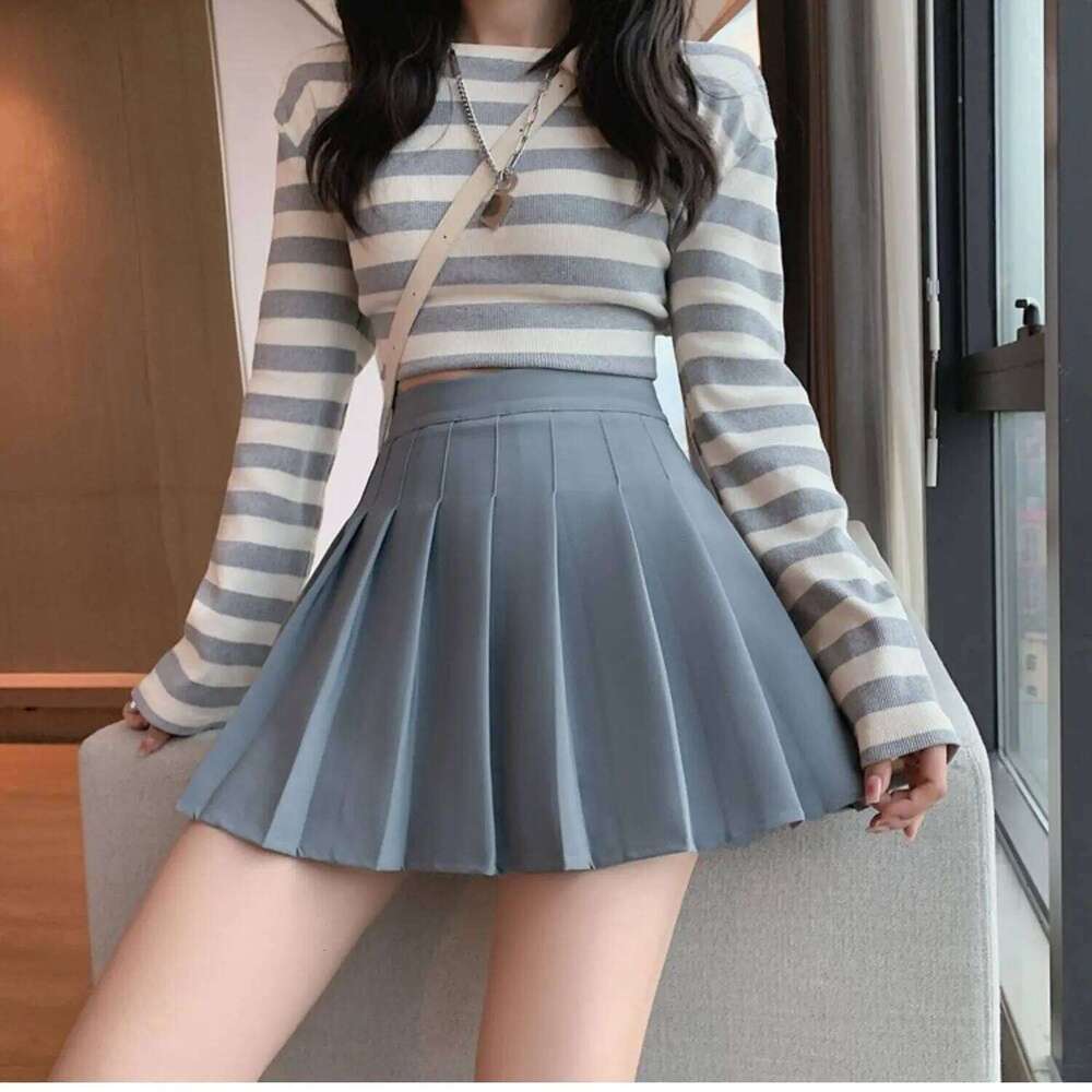 Mini Womens 2024 Summer Japanese School Pleated Skirts High Waist Kawaii Cute Pink Plaid Skirt Uniform Harajuku Jupe Z260314