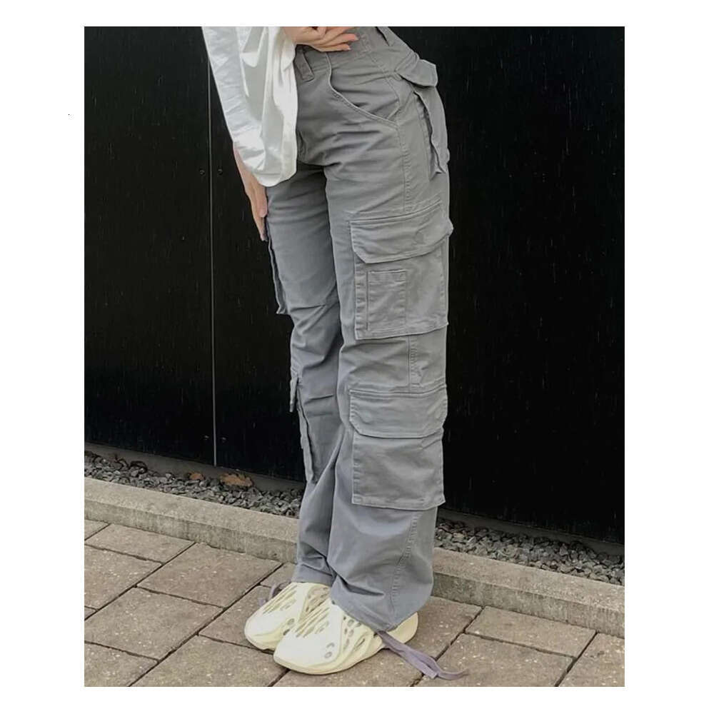 Women's Capris Vintage Cargo Pants Baggy Jeans Women Fashion 90s Streetwear Pockets Wide Leg High Waist Straight Y2k Denim Trousers Overalls 2308