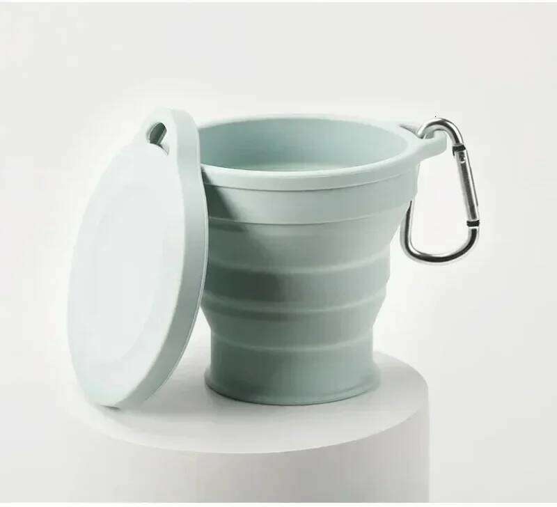 180ml Silicone Folding Creative Water With Hanging Hole Portable Washing Cup For Outdoor Camping Hiking Travelling Z260313
