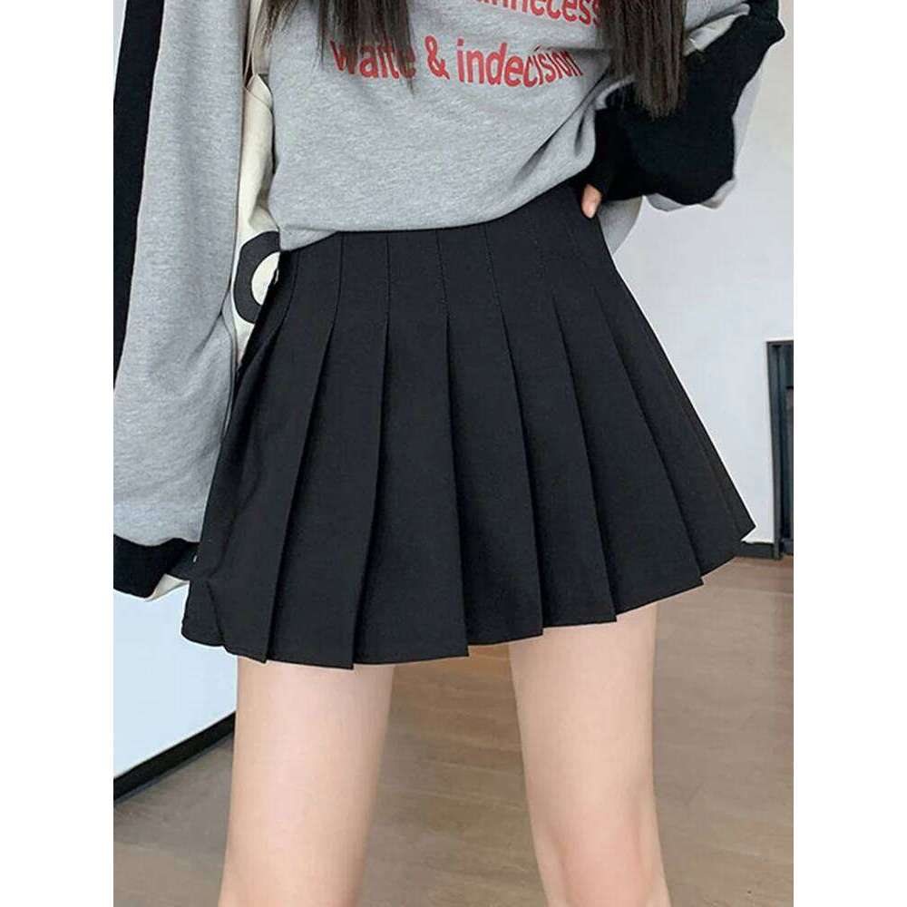 Women Pleated Plus Size Summer High Waist Zipper Girls Dancing JK Mini Skirts Black Fashion Student A Line Faldas 2026 Z260314