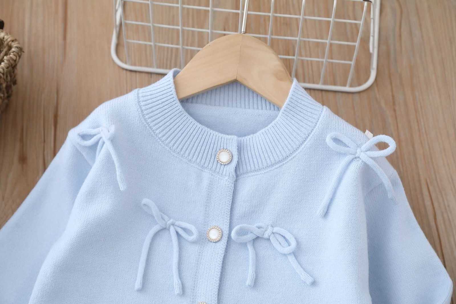 Women's Knits & Tees Baby Girl Autumn Jacket New Autumn Cardigan Stylish Girl Two-Piece Set Children's Sweater Set