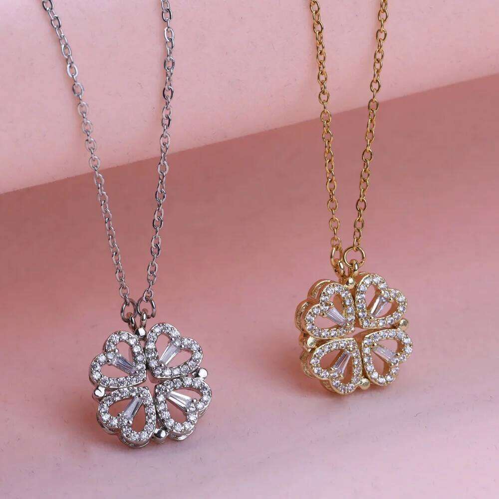 Special Design Closed Cr Open Heart Magnetic Pendant Charm Necklace Women Gift Jewelry H260312