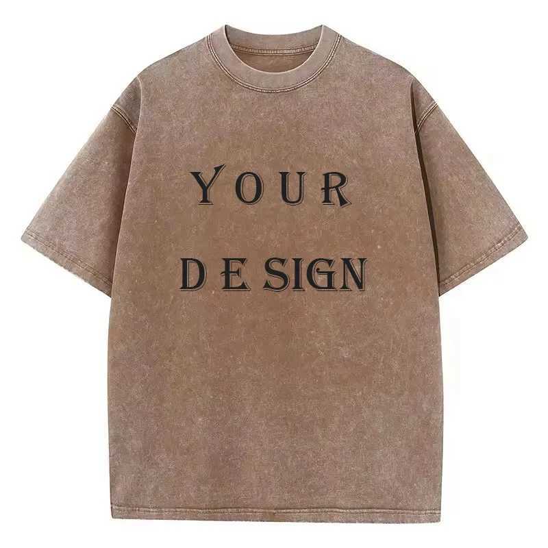 Unisex Cotton Washed Tshirt Customized Printed T Shirt Harajuku Top DIY Your Like Photo or T-shirt Fashion Custom Top D260313