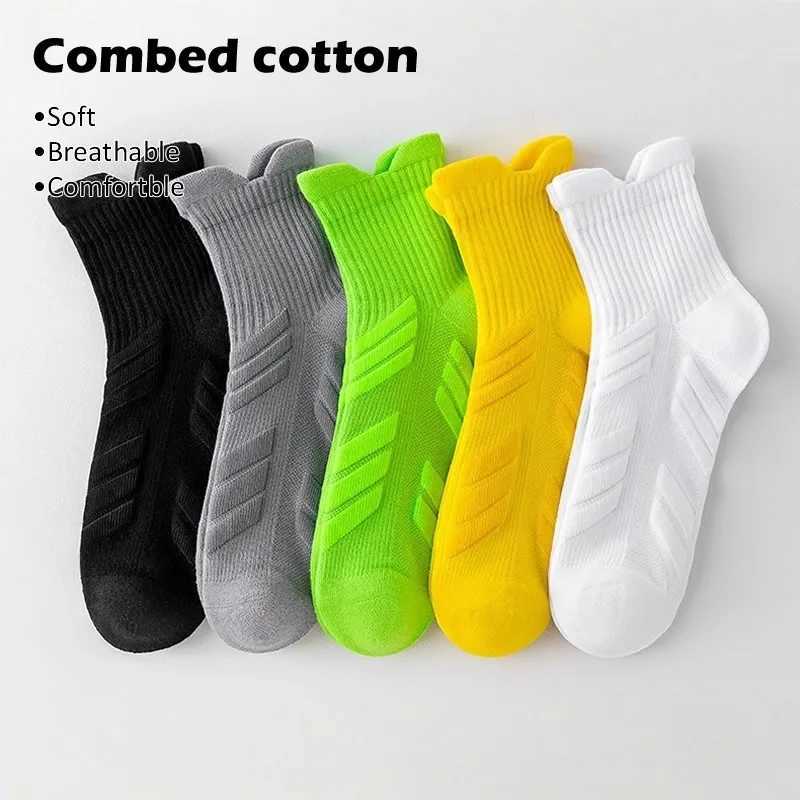 Wear-resistant Sports Socks for Men Youth Anti Odor Thicken Mid-calf Socks Anti-slip Marathon Running Cycling Hiking Socks 39-48 D260313