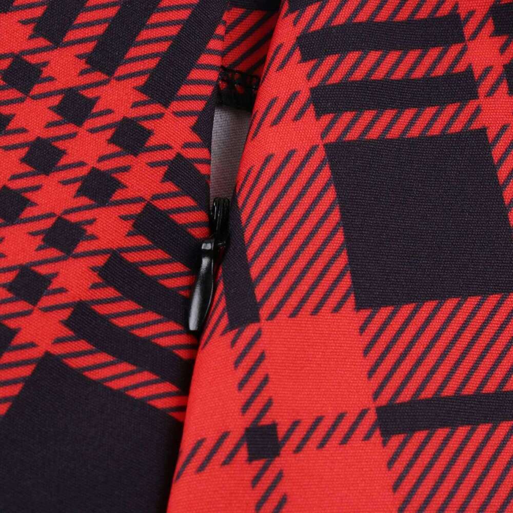 Women Pleated Button-decorated Plaid Print Lady Versatile Style Double-breasted High Waist Female Mini Skirt Z260314