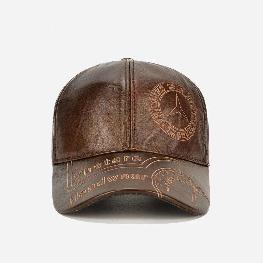 Tax excluded, add at checkout if applicable Fashion Men Genuine Cowhide Baseball Cap Casual Real Leather Hat Autumn Wint Z260313
