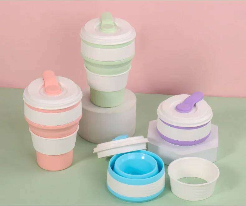 Collapsible Travel Portable Coffee Tea Cups Outdoor Camping Cup Retractable Water Mug Food Grade Silicone Drinking Z260313