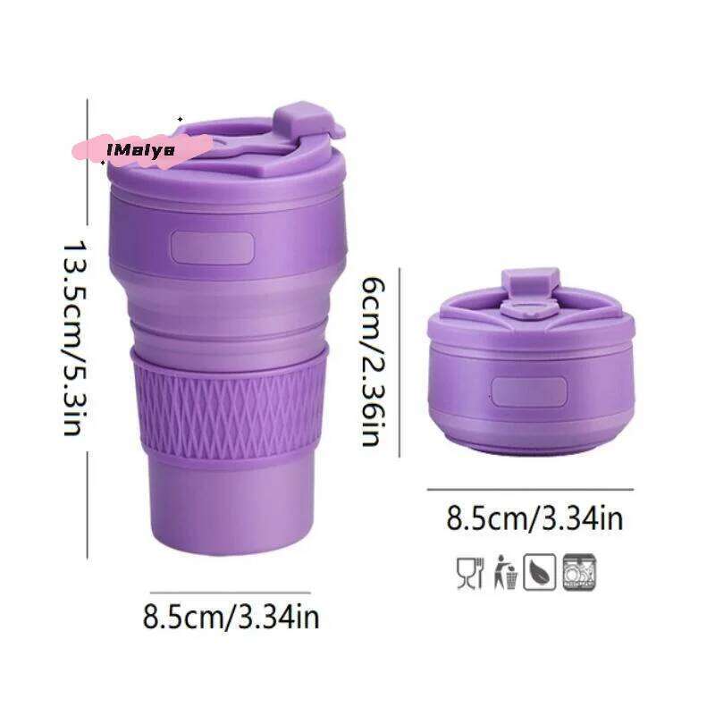 1Pc 350ml Collapsible Silicone Coffee Mug Travel Folding BPA-Free Food Grade Insulated Flask Water Cup Z260313