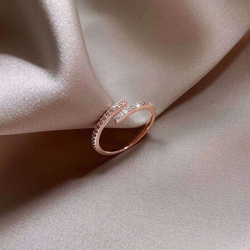 New Minimalist Thin Rings For Women Wedding Brilliant Cubic Zircon Fashion Versatile Female Finger Ring Jewelry Gifts H260312