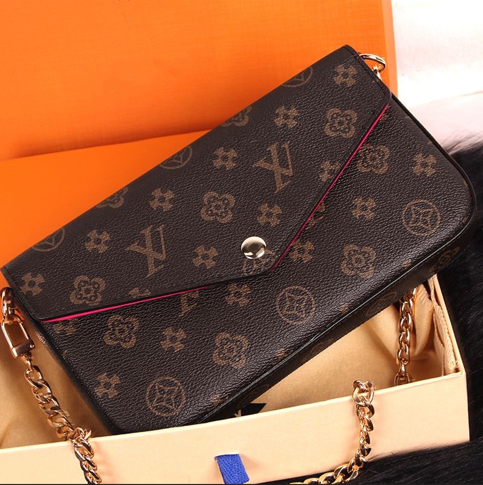 Luxury Cross body Totes envelope bag Women M61276 Messenger Designer mens handbags Genuine Leather lady 3piece Multi Felicie Pochette Chain Clutch Shoulder Bags