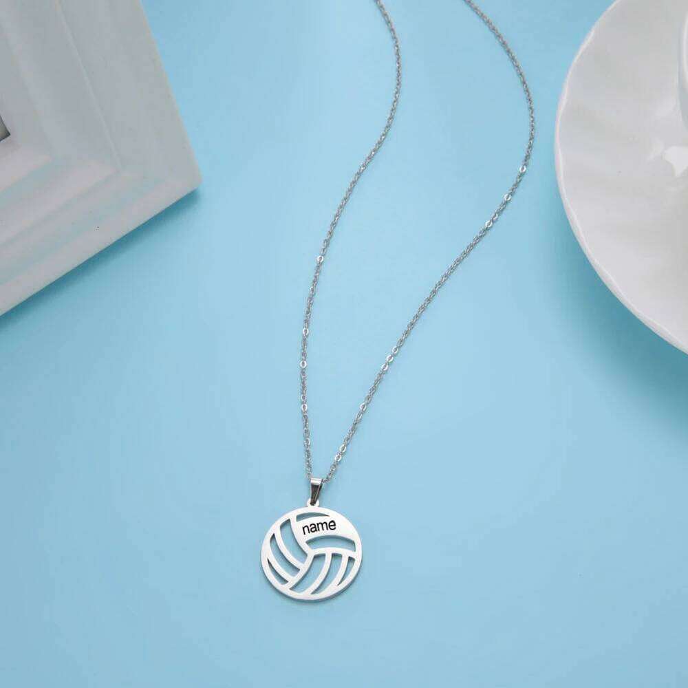 Sipuris Custom Women Stainless Steel Personalized Name Volleyball Necklace For Men Jewelry Christmas Gifts H260312