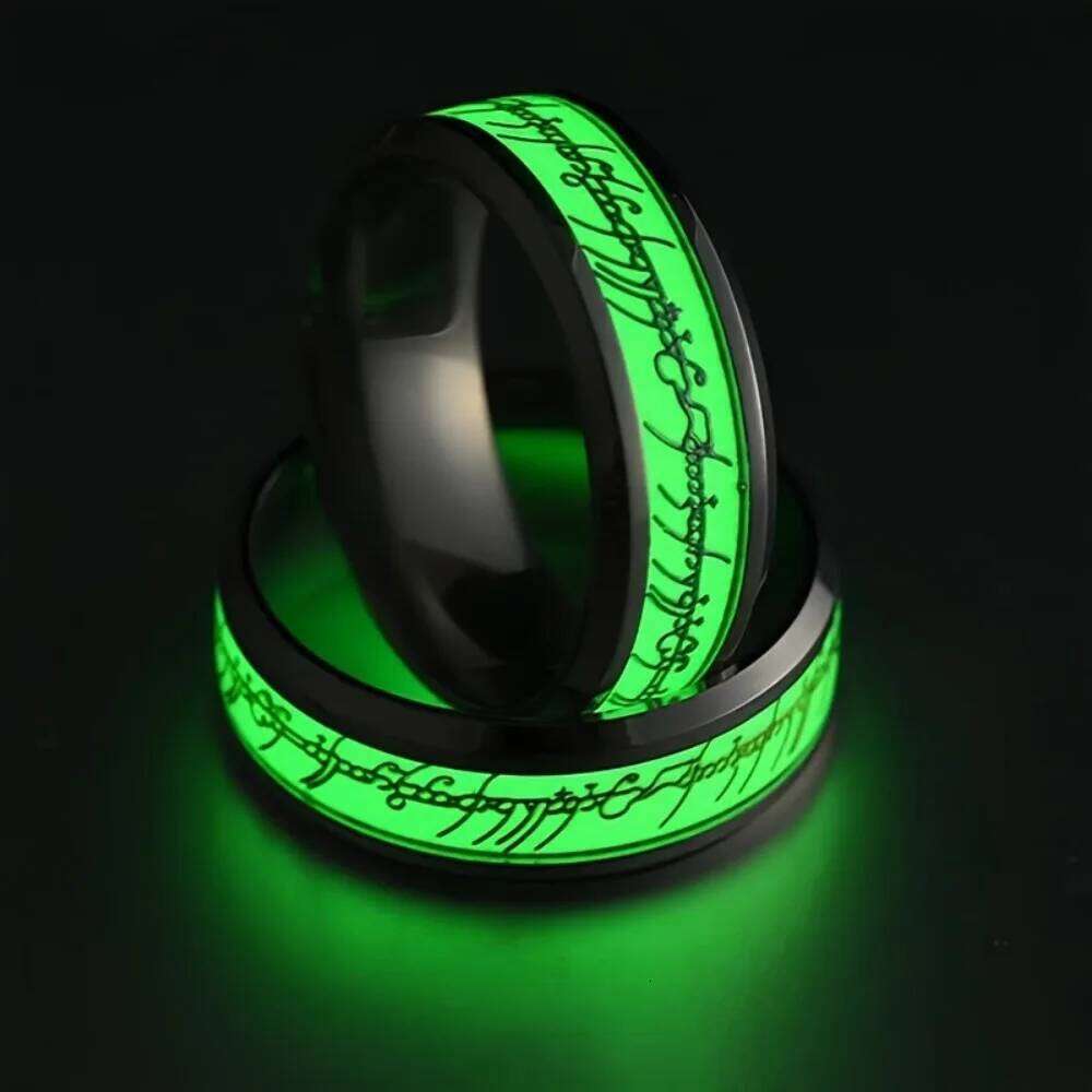 Radiant Night Glowing Ring Stainless Steel Jewelry Durable Accessories A Stylish Glow Perfect Dark Hour Gift for Him or Her H260312