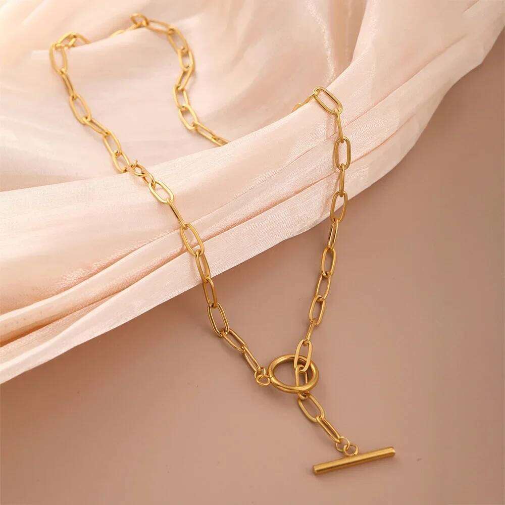 Choker women's stainless steel necklace fashionable and versatile jewelry gift 2025 women trend H260312
