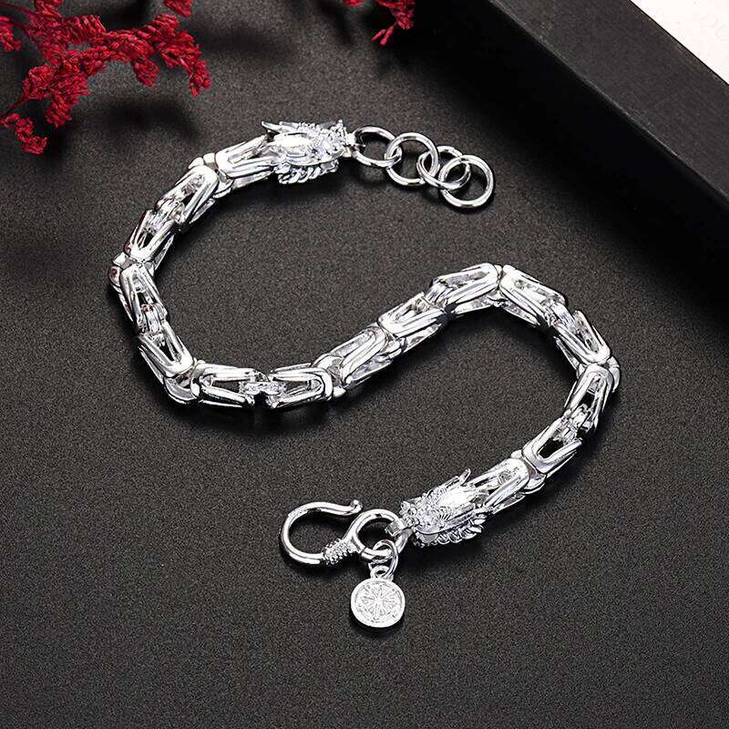 925 Sterling Silver Exquisite dragon head Chain bracelets for man women fashion jewelry wedding party holiday gifts Z260313