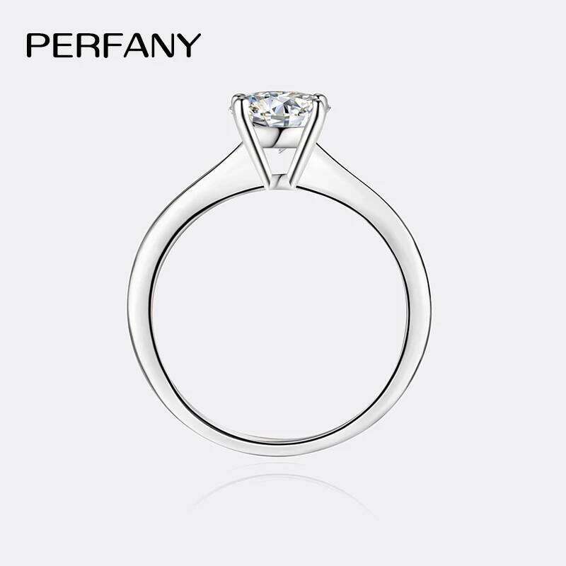 PERFANY 0.5/1/2CT Moissanite Women's Engagement Ring S925 Pure Silver Classic Four Claw GRA Certified Diamond Wedding Jewelry H260312