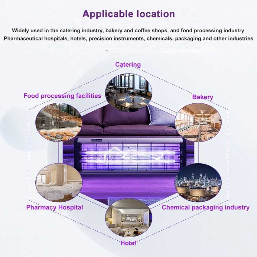 Commercial LED Mosquito Trap Wall-mounted Hotel Family Mosquito Lamp 50W 60W Outdoor Garden Mosquito Trap Farm Mosquito Bakery H260313