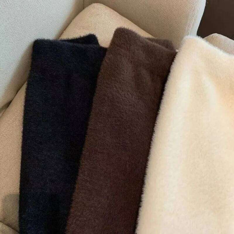 Elastic Waist Slim Women Short Sexy Elegant All-Match Basic Mini Winter Sweet Casual Knit Imitation Mink Fur Skirt Z260314