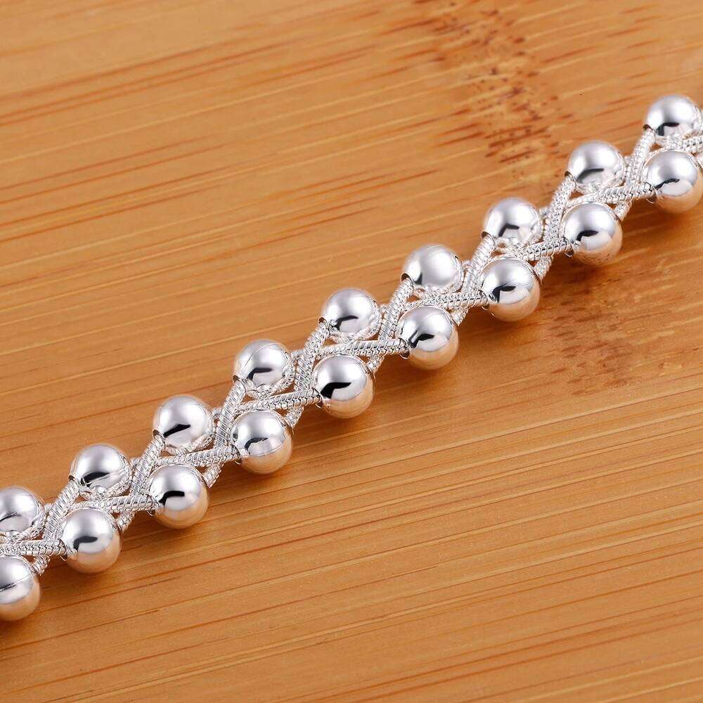 925 Sterling silver Bracelet Beautiful Braided beads chain for woman fashion fine jewelry Wedding party gifts Z260313