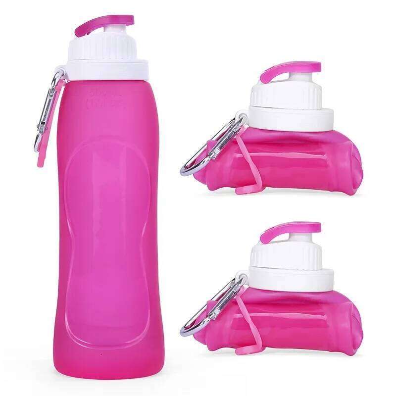 500ML Silicone Water Bottle Collapsible Sport Portable Cup Foldable Lightweight Drinking Bottles Cycling Travel Outdoor Sports Z260314