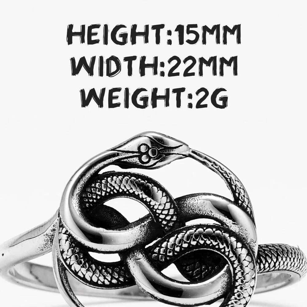 Snake Ouroboros Animal Men Rings Stainless Steel New Punk Rock Women Jewelry Fashion Accessories Stranger Thing Gift Wholesale H260312