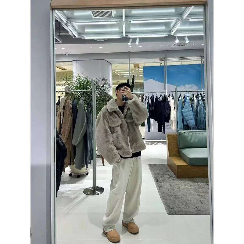 Men's Autumn/Winter Top Coat Faux Fur Warm Thickened Retro Simple Comfortable Casual Design Fashion Advanced Soft Versatile New Z260313