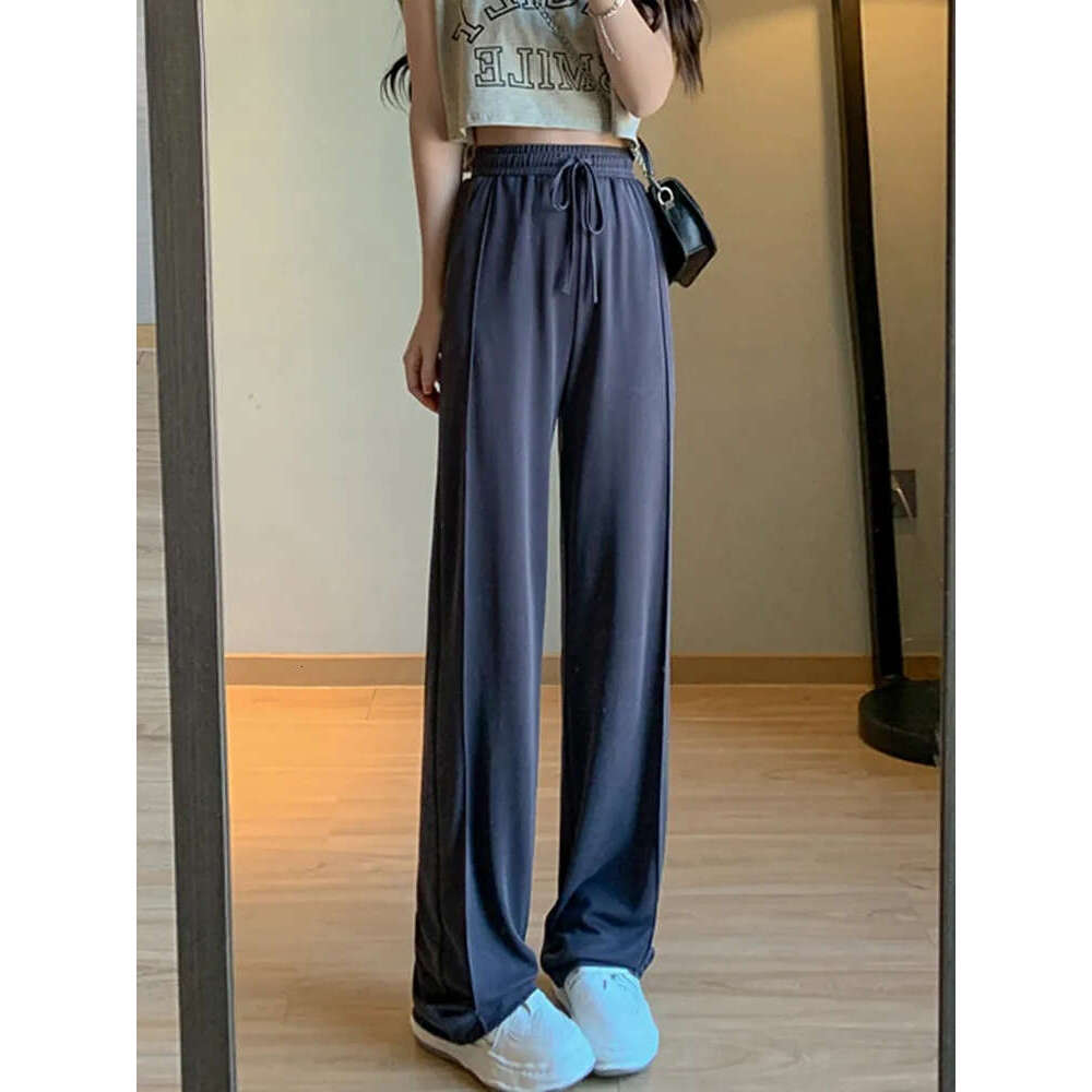 Women's Capris Jielur Summer Korean Style Basic Trousers Drawstring Wide Leg for Women Casual Cool Gray White Pants Female S-XXL 230321 Z260314
