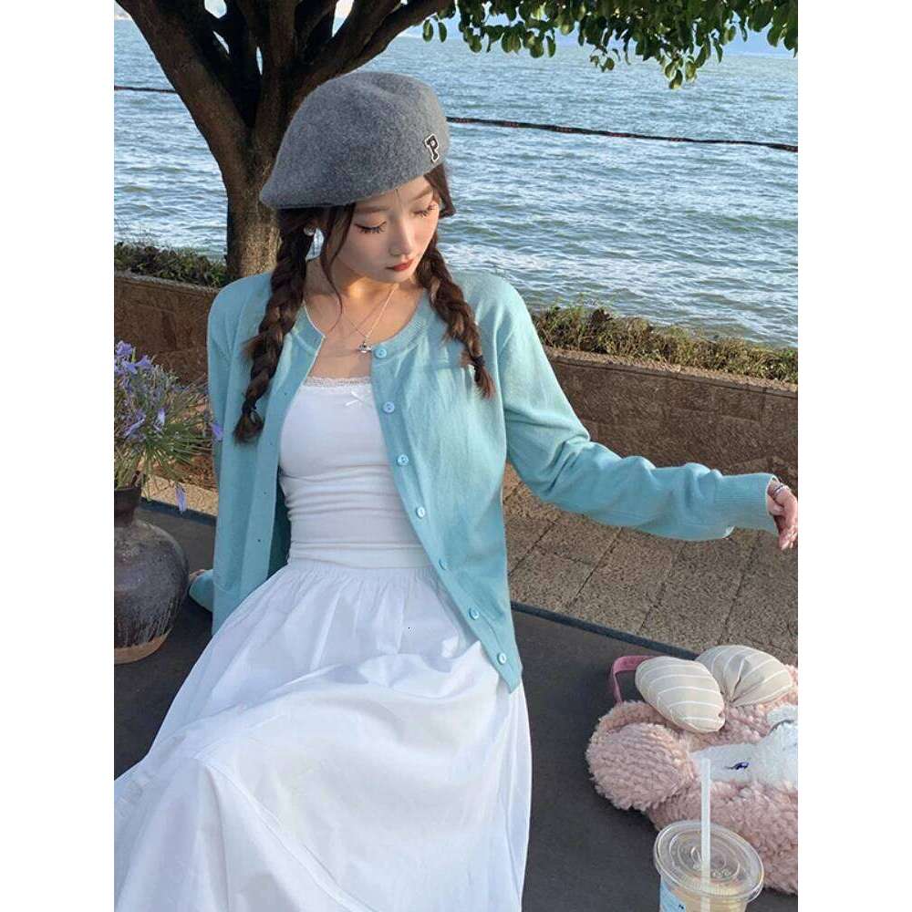 AOSSVIAO 2025 Women's Long Sleeve O Neck Button Down Knit Lady Autumn Spring Knitted Single-breasted Cardigan Sweaters Z260313