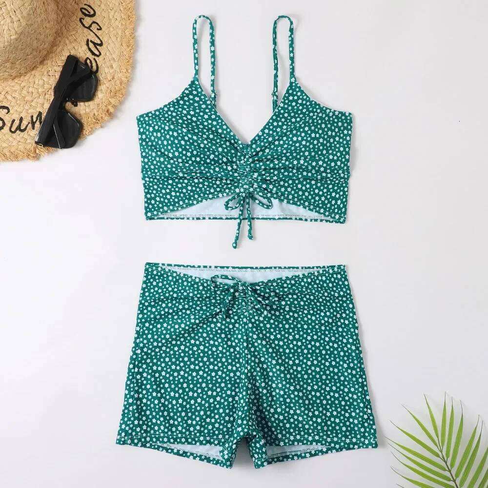 High Waist Women 2023 Push Up Floral Swimsuit Print Bikini boxers Swimwear Swim Trunks Bathing Suit Y260303