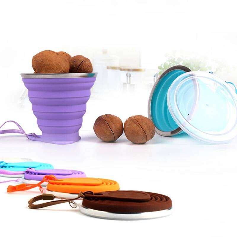Silicone Folding Cup Cute 200ML Space-saving Coffee Mug Portable with Leakproof Cover Telescopic Water Bottle Camping Hiking Z260313